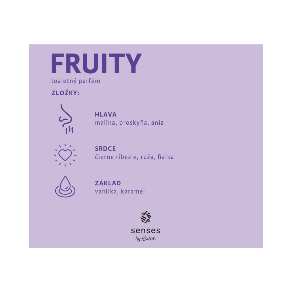 Kvitok Fruity Toaletní parfém s vůní malin, broskví a černého rybízu 30 ml kazeta