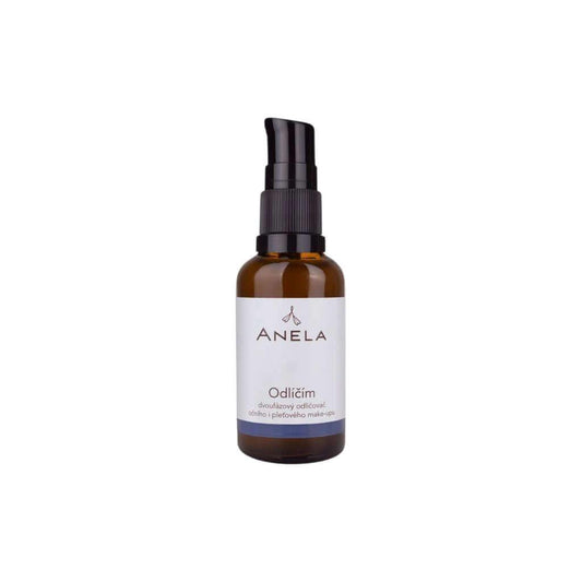 Odličovač Anela Odlíčím v lahvičce, efektivně odstraňuje voděodolný make-up a nečistoty.