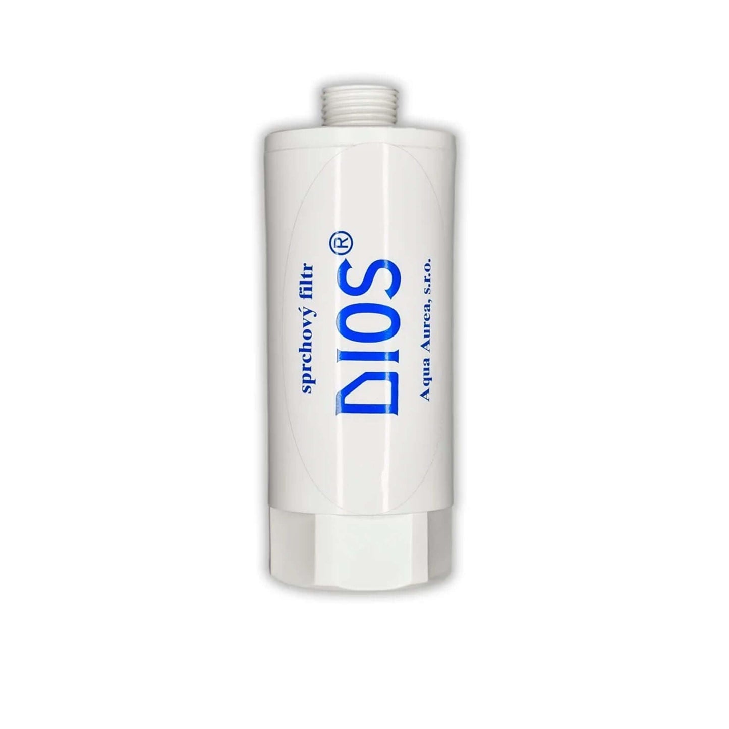 Sprchový filtr DIOS Aqua Aurea pro odstranění chlóru z vody, zlepšuje kvalitu vody pro citlivou pleť.