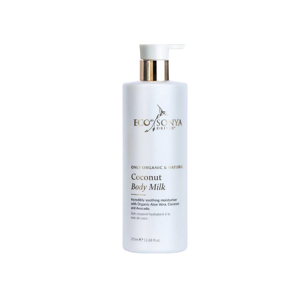 Eco by Sonya Coconut Body Milk 375 ml - přírodní zklidňující tělové mléko s aloe vera a kokosem pro jemnou pokožku