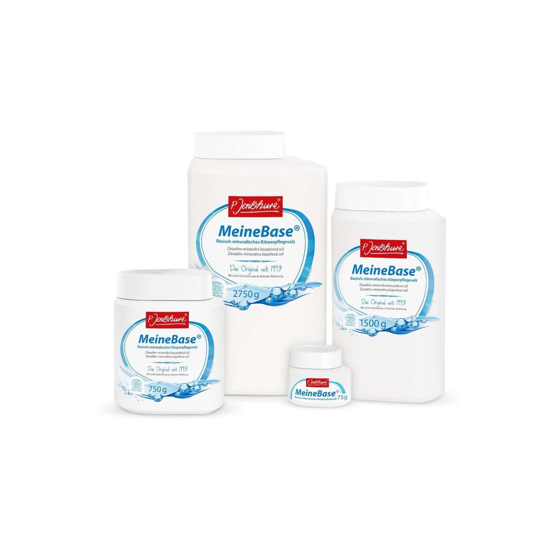 Balení zásadité koupelové soli MeineBase pro zdravou pleť a léčbu ekzému a dalších kožních potíží.