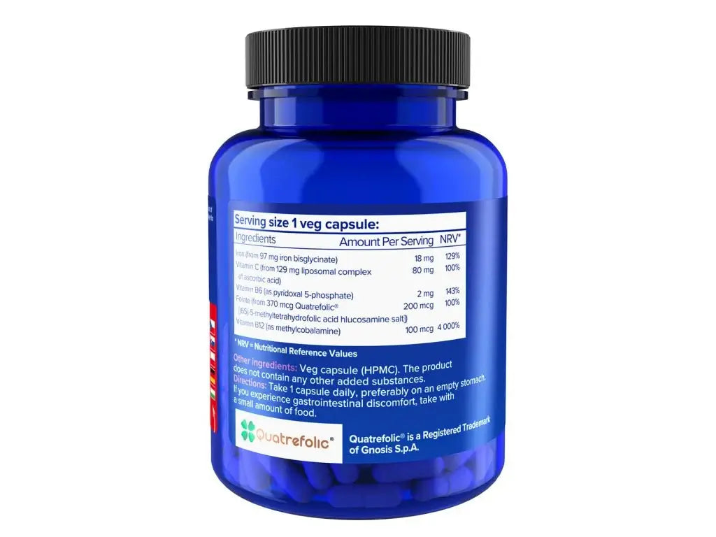 NATIOS Iron Chelated Complex, Železo bisglycinát – 90 kapslí - EkzemFree.cz