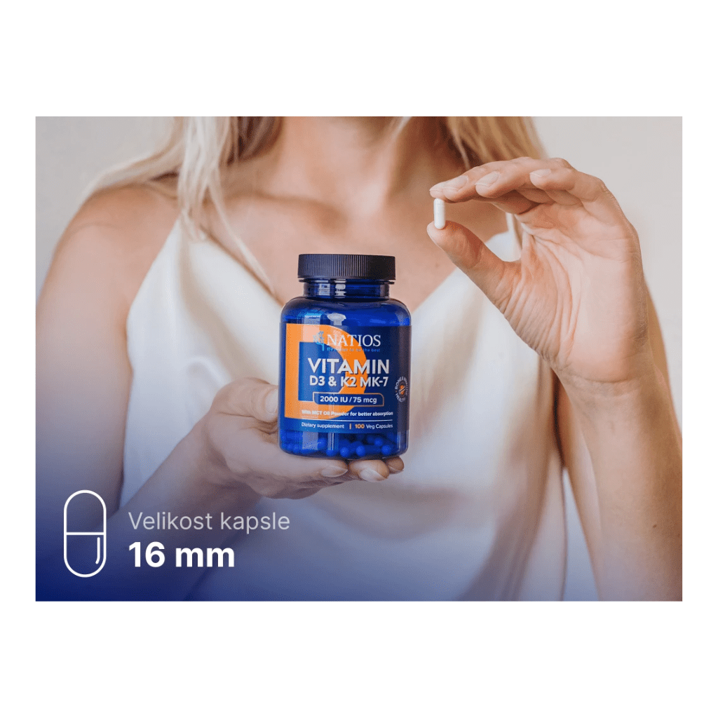 Natios Vitamin D3 & K2 (MenaQ7 MK - 7), 2000IU & 75mcg - EkzemFree.cz