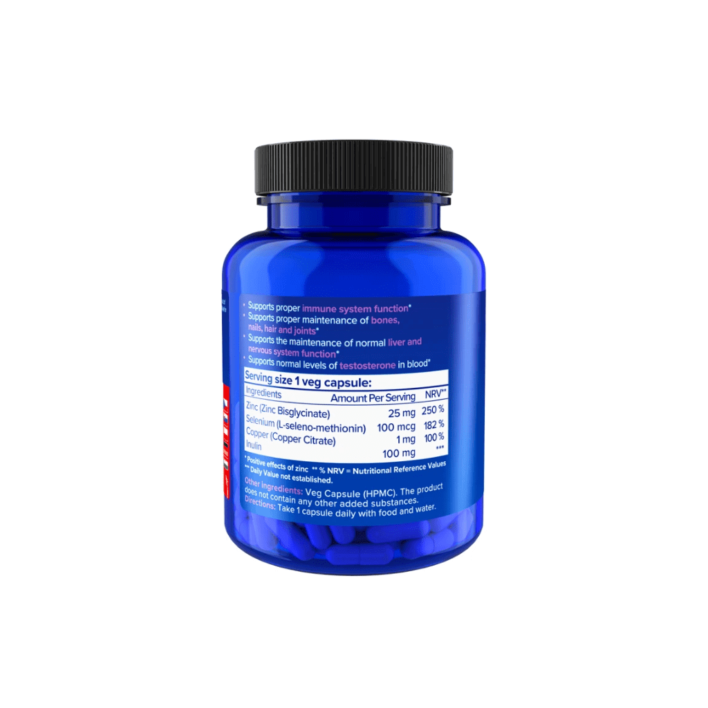 Natios Zinc Chelated Complex, Zinek, selen a měď, 25mg, 100 vegan kapslí - EkzemFree.cz