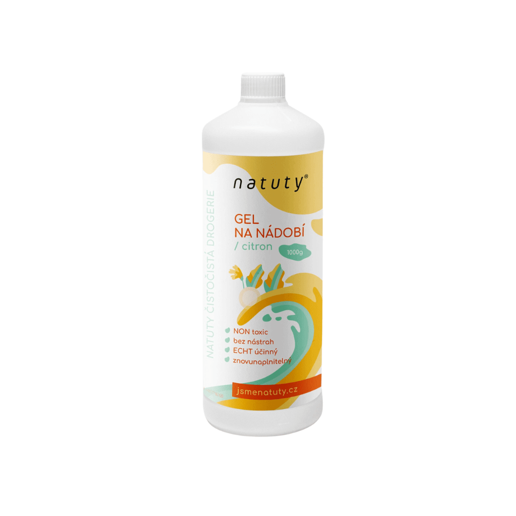 Natuty gel na nádobí s vůní citronu, 1 kg, přírodní, non toxic, účinné mytí bez chemie.