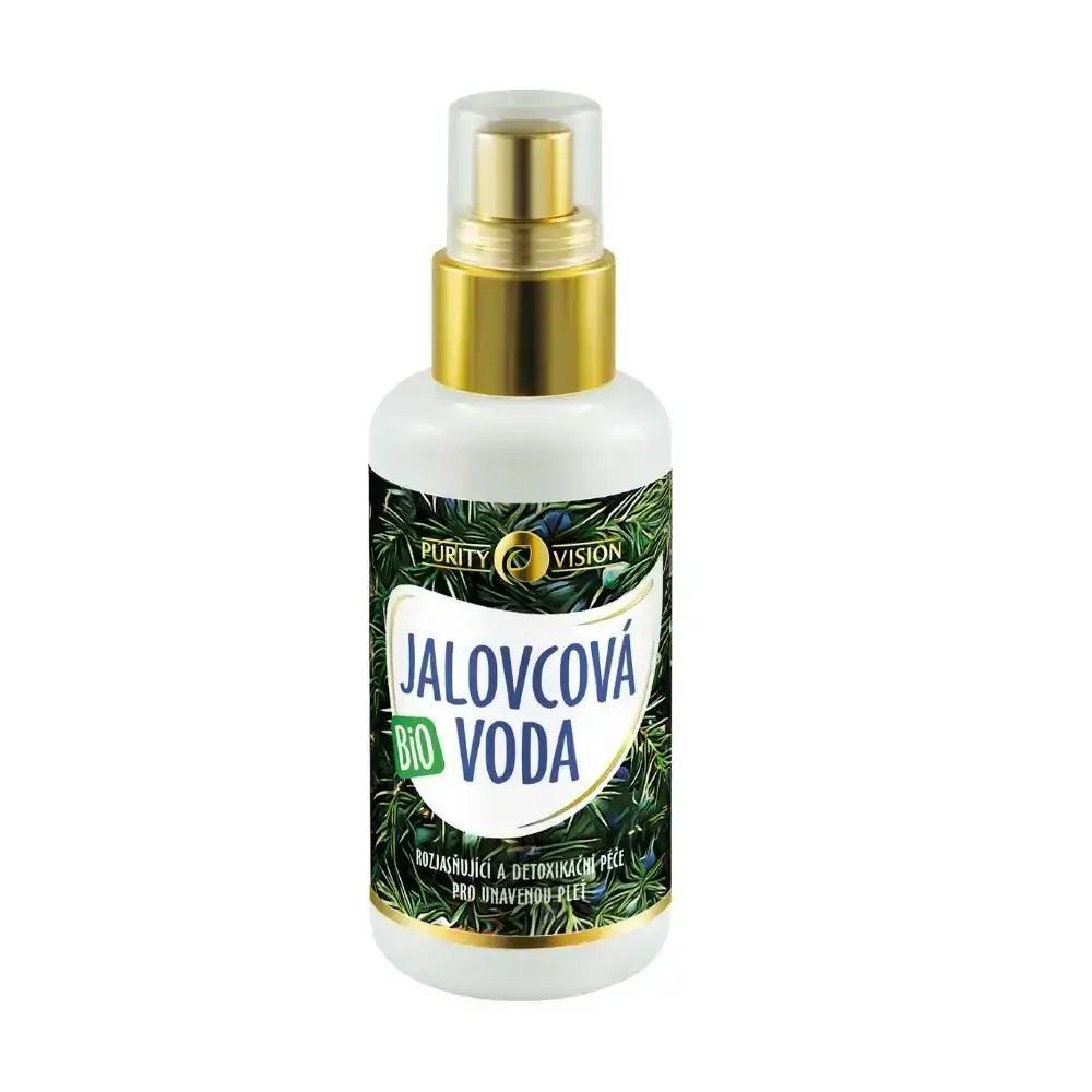 Purity Vision Jalovcová voda 100 ml, detoxikační pleťový sprej pro unavenou pleť, BIO kvalita, svěží vůně lesa.