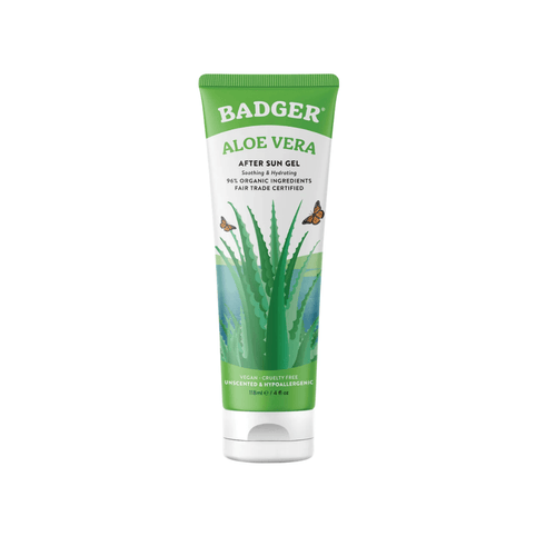 Badger Aloe Vera gel po opalovani 118 ml - cisty gel z 96 % bio aloe vera, vegan, Fair Trade