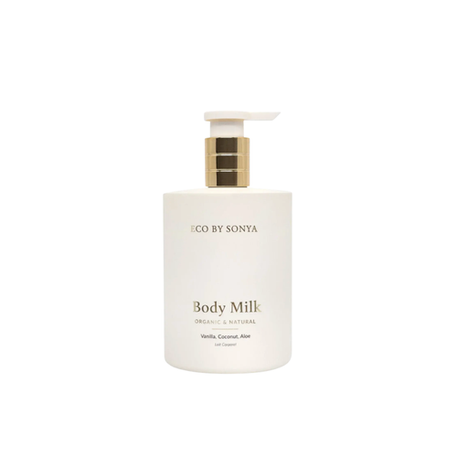 Eco by Sonya Body Milk — přírodní tělové mléko 375 ml pro citlivou a suchou pokožku, nové složení s meruňkovým olejem