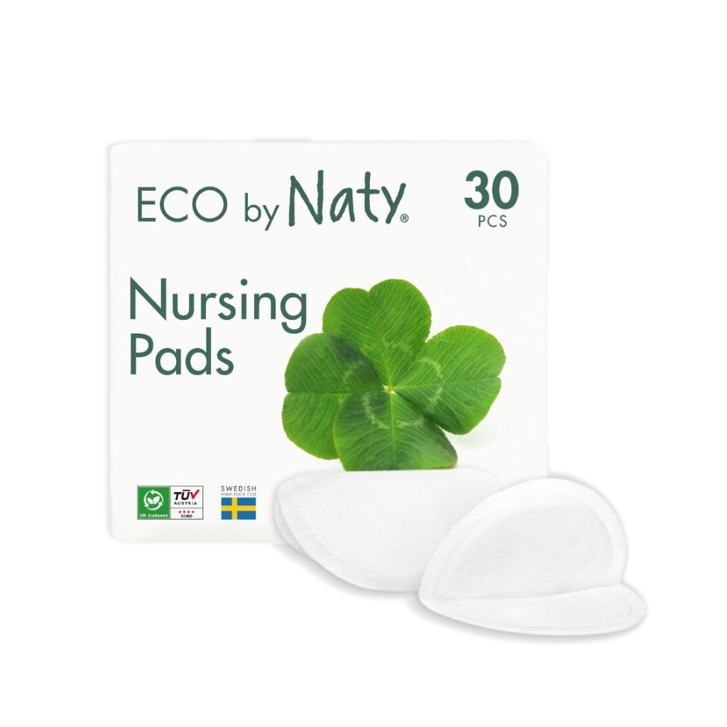 Eco by Naty prsní vložky pro kojící ženy, 100% kompostovatelné, vyrobené z bambusu, bez plastu na pokožce.