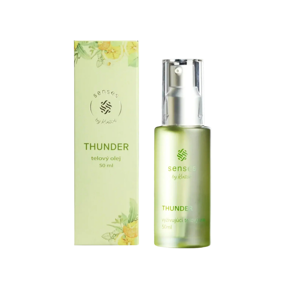 Kvitok Thunder Vyživujúci telový olej s vôňou santalového dreva a pačuli 50 ml