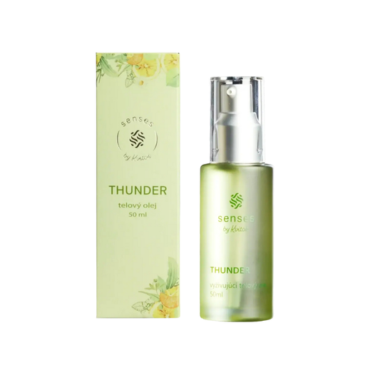 Kvitok Thunder Vyživující tělový olej s vůní santalového dřeva a pačuli 50 ml