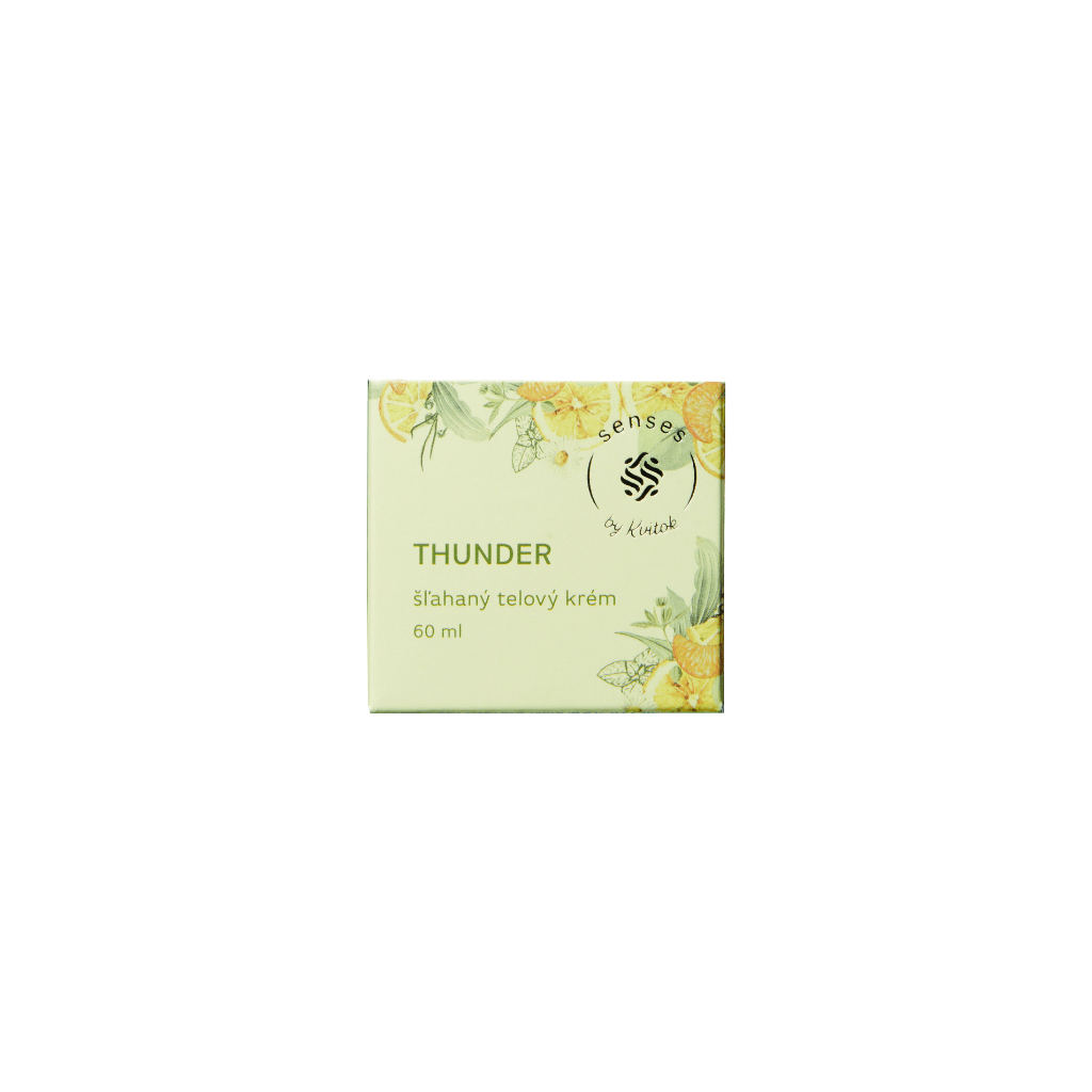 Kvitok Thunder Šľahaný telový krém s vôňou santalového dreva a pačuli 60 ml