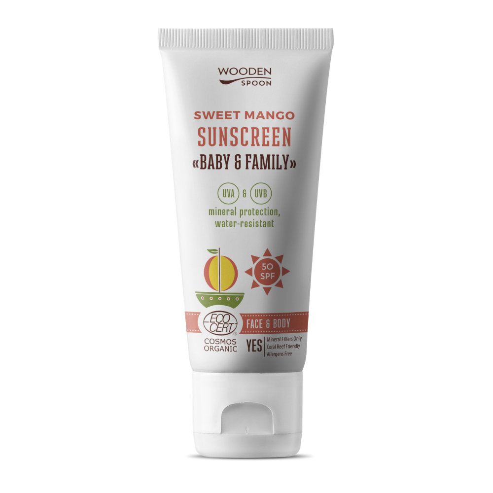 Wooden Spoon Mango SPF 50 Baby & Family opalovací tělové mléko