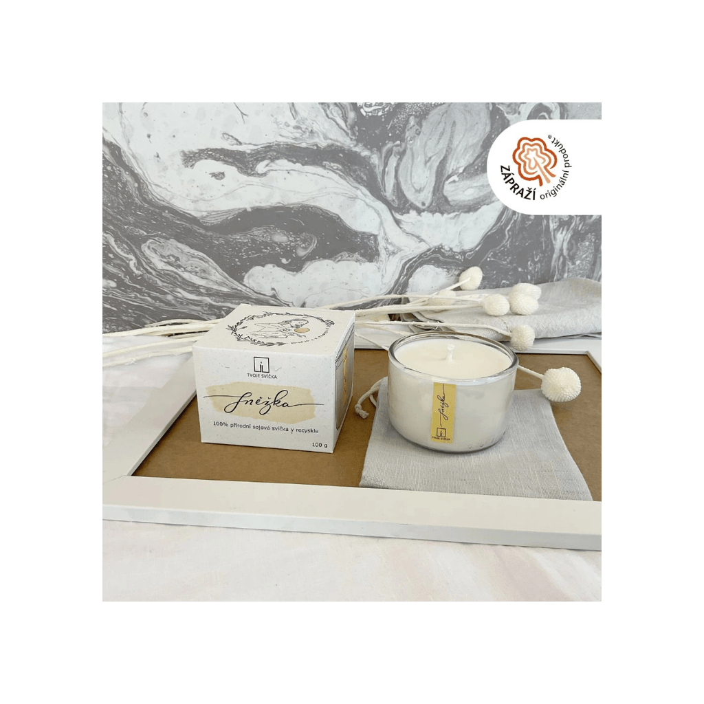 Tvoje Svíčka Sojová svíčka Sněžka (bez vůně)