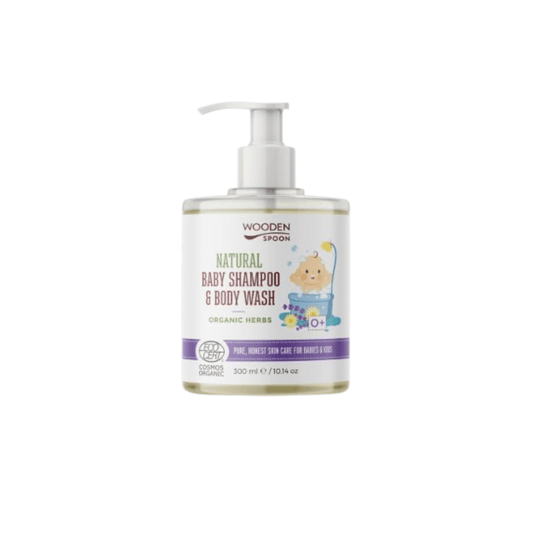 Wooden Spoon Dětský sprchový gel a šampón na vlasy 2v1 s bylinkami 300 ml