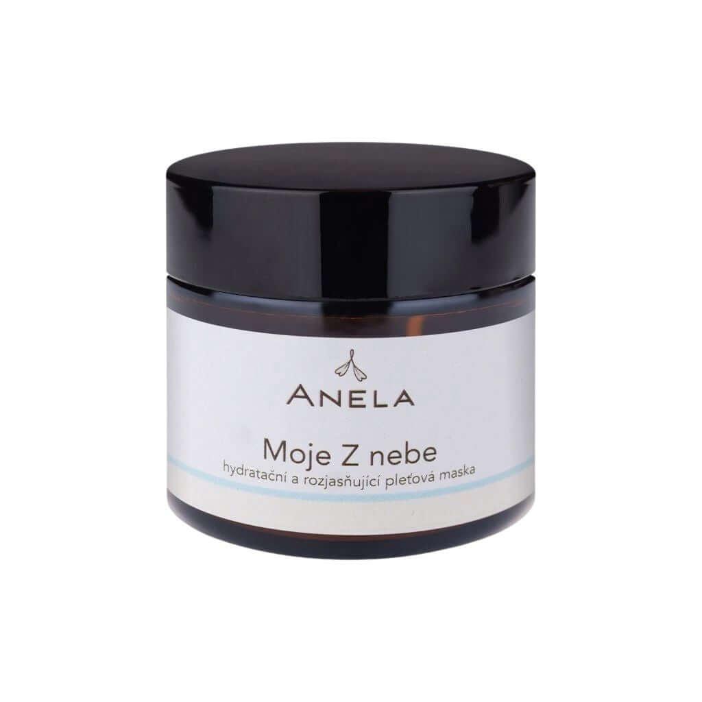 Hydratační a rozjasňující pleťová maska Anela Moje Z nebe, ideální pro všechny typy pleti.