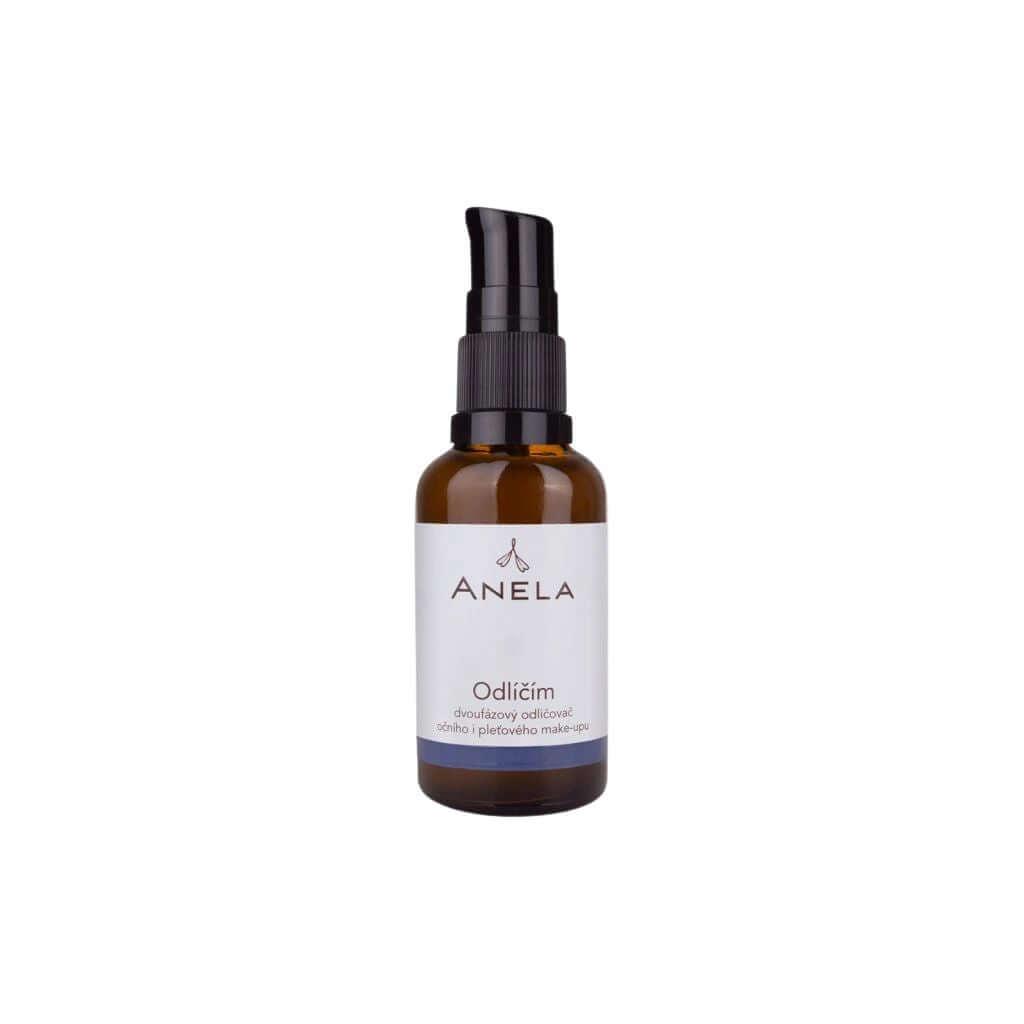 Odličovač Anela Odlíčím v lahvičce, efektivně odstraňuje voděodolný make-up a nečistoty.