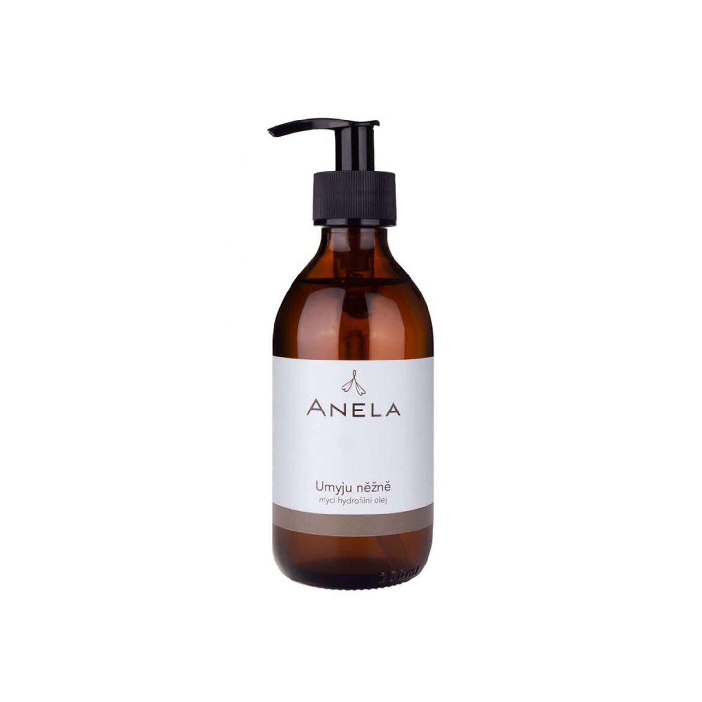 Anela Umyju něžně Mycí hydrofilní olej pro citlivou pokožku v elegantní skleněné lahvičce 250 ml.