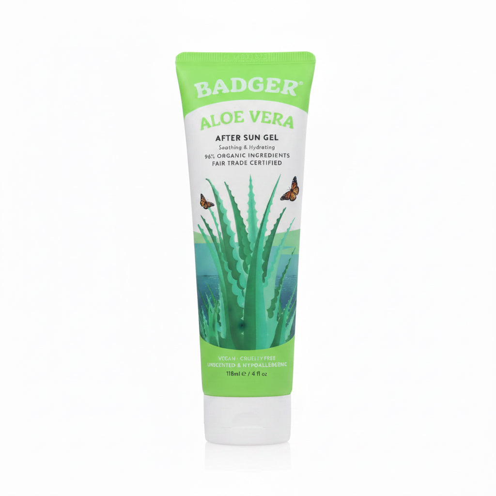 Badger Aloe Vera gel po opalovani 118 ml - cisty gel z 96 % bio aloe vera, vegan, Fair Trade