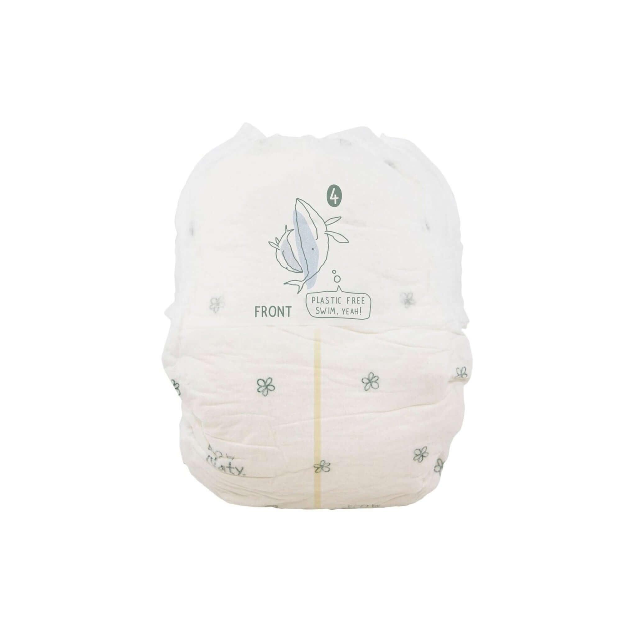 Eco by Naty ekologické a non-toxic plenkové kalhotky velikost 4-6, bez plastu a chemikálií, jemné a prodyšné.