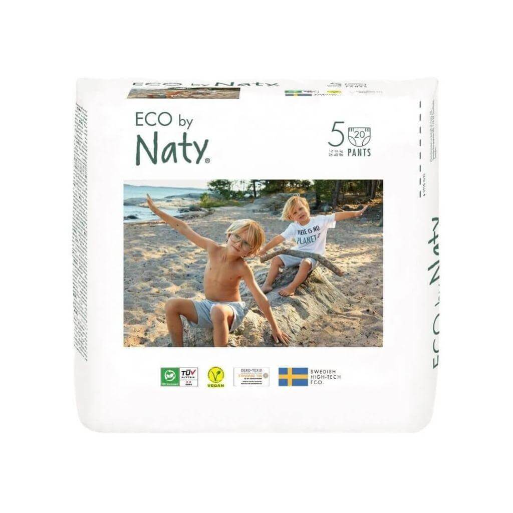 Eco by Naty, neparfémované non-toxic plenky velikost 4-6, šetrné k dětské pokožce a životnímu prostředí.