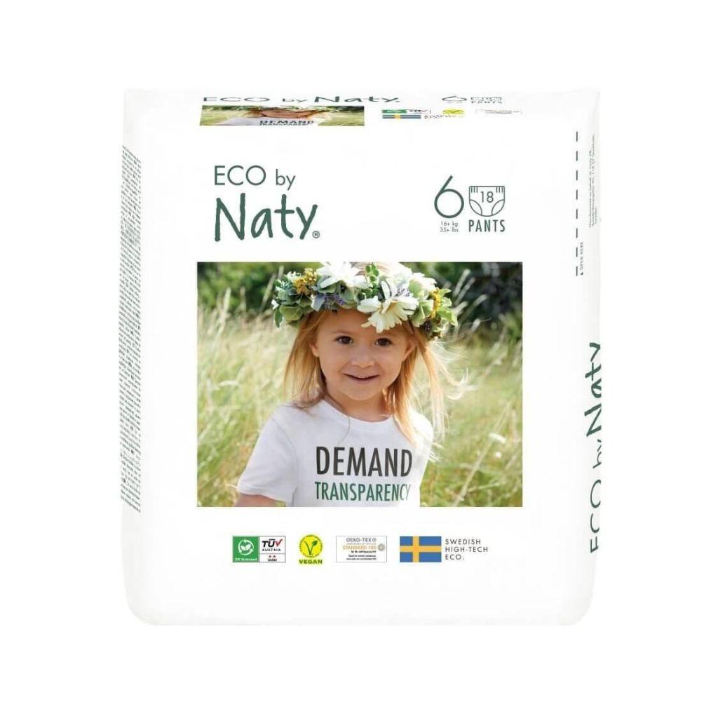 Eco by Naty non-toxic plenkové kalhotky velikost 4-6, bez chemikálií, hypoalergenní, jemné na dotek.