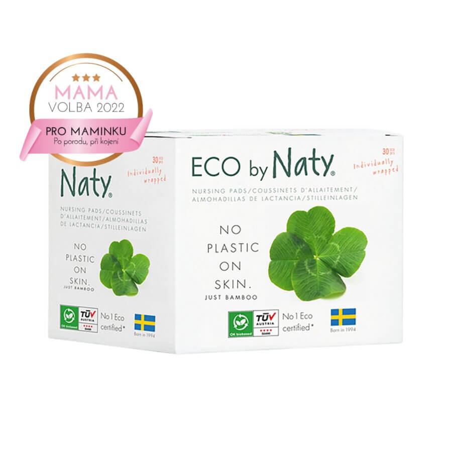 Eco by Naty prsní vložky pro kojící ženy, 100% kompostovatelné, vyrobené z bambusu, bez plastu na pokožce.