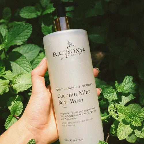 Eco by Sonya Coconut Mint Body Wash 500 ml, přírodní sprchový šampon s kokosovým a mátovým aroma, bez syntetických látek.