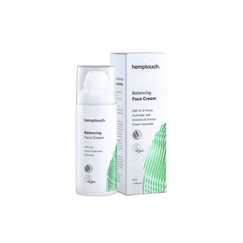Hemptouch Balancing Face Cream pro mastnou pleť s CBD a přírodními aktivními složkami, 50 ml.