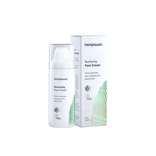 Hemptouch Nurturing Face Cream 50 ml, jemný pleťový krém s konopným olejem a přírodními extrakty pro citlivou pleť.