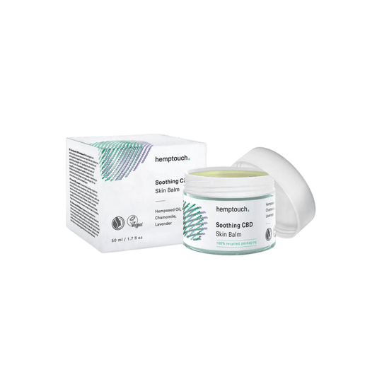 Hemptouch Soothing CBD Skin Balm 50 ml s přírodním složením, ideální pro citlivou a reaktivní pleť.