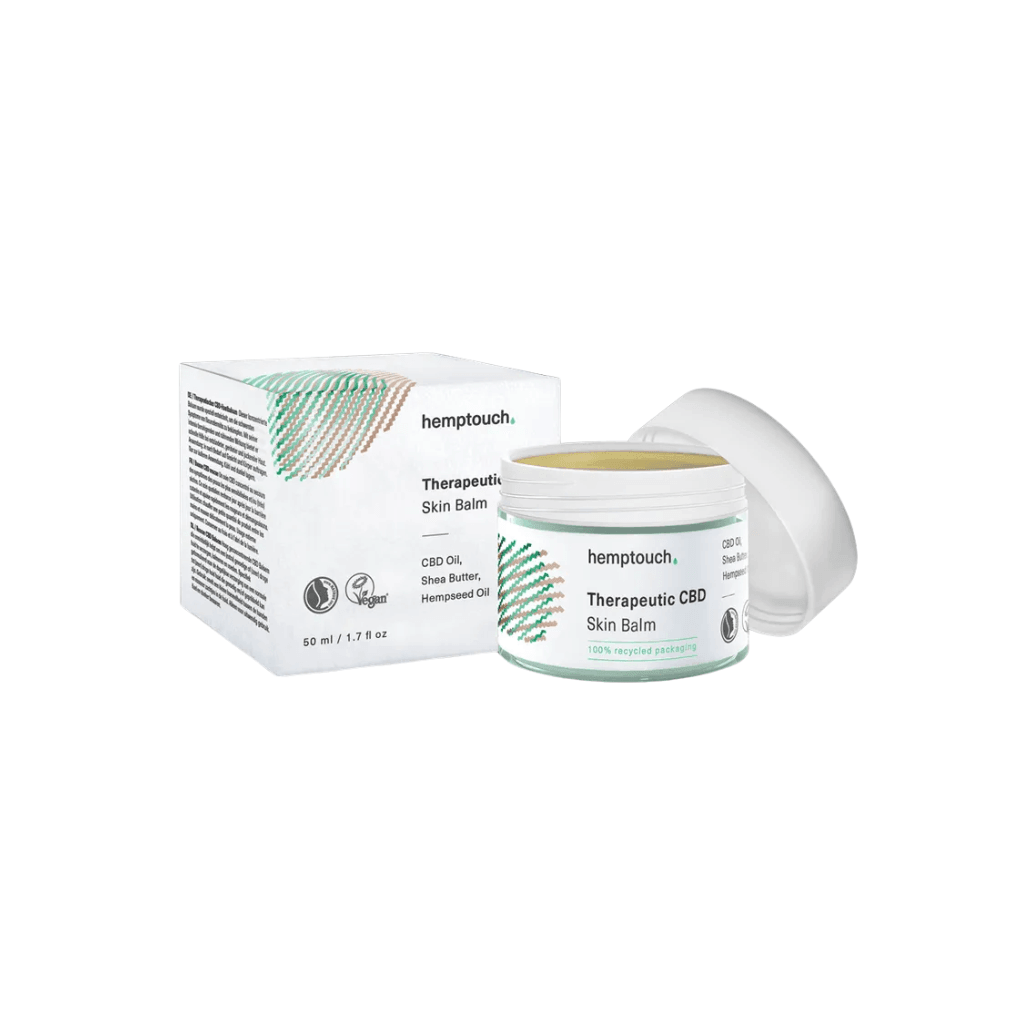 Hemptouch terapeutický balzám s CBD 50 ml pro péči o suchou a citlivou pokožku.