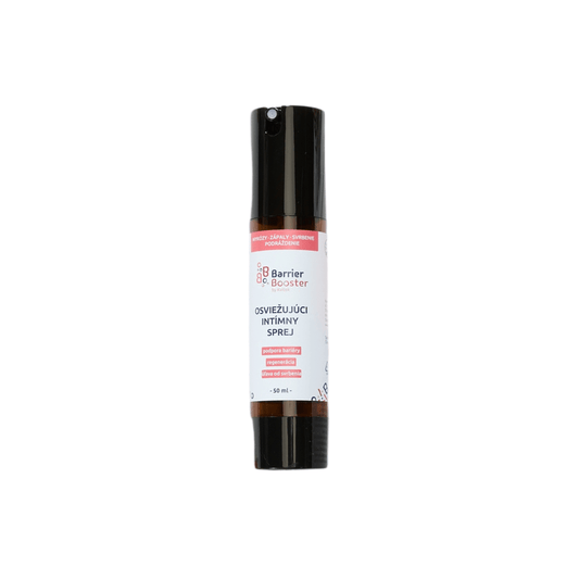 Kvitok BB Barrier Booster Osvěžující Intimní Sprej 50 ml pro přirozenou intimní péči a hydrataci.
