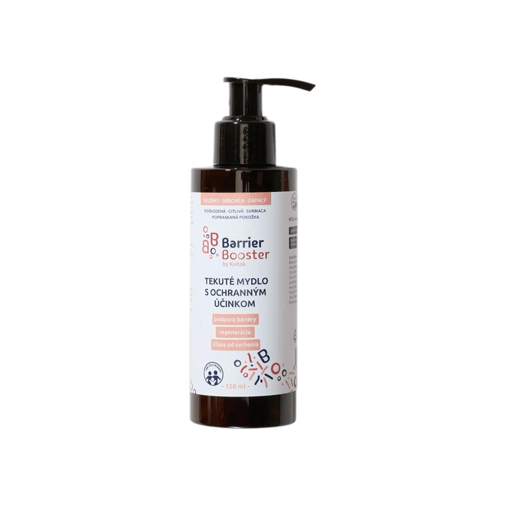 Kvitok BB Barrier Booster tekuté mýdlo s ochranným účinkem 150 ml pro šetrnou hygienu citlivé pokožky.