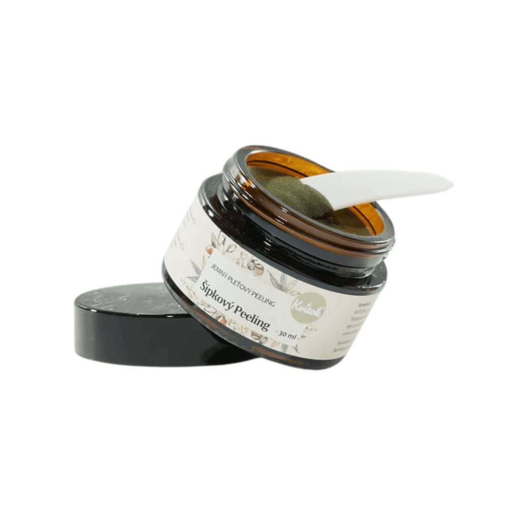 Kvitok Šípkový Peeling 30 ml pro mastnou pleť, efektivní čisticí přírodní prostředek pro aknózní pleť.