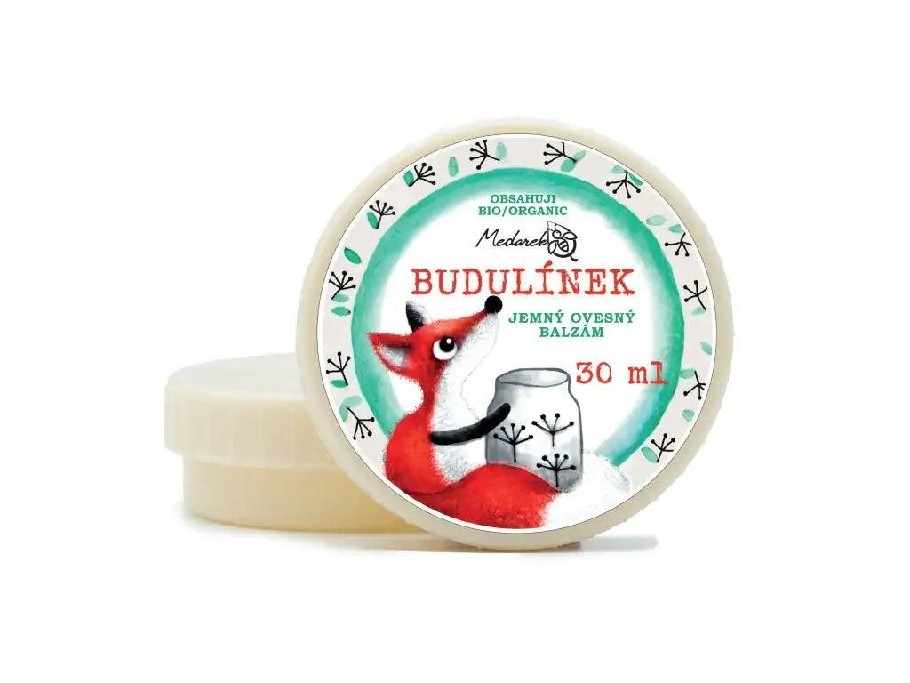 Medarek Budulínek jemný ovesný balzám 30 ml pro suchou a citlivou kůži, bio kvalitní ingredience.