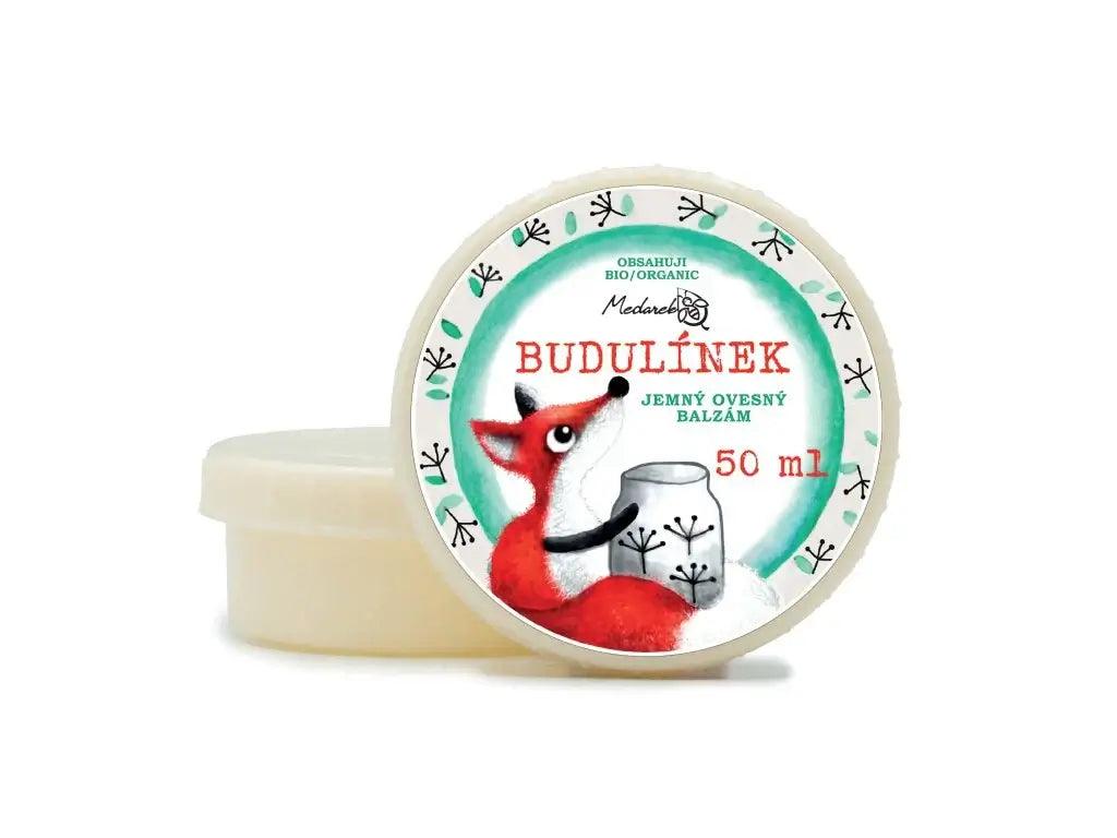 Medarek Budulínek ovesný balzám v ekologickém obalu, bio mangové máslo a ovesný olej pro citlivou pleť.