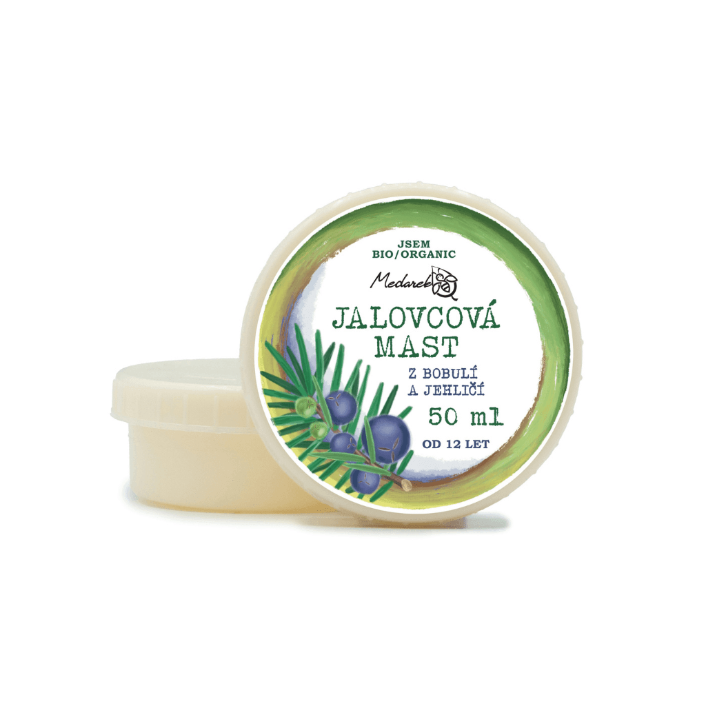 Medarek Jalovcová Mast 50 ml, bio mast pro masáže přírodní složení z jalovce a oleje