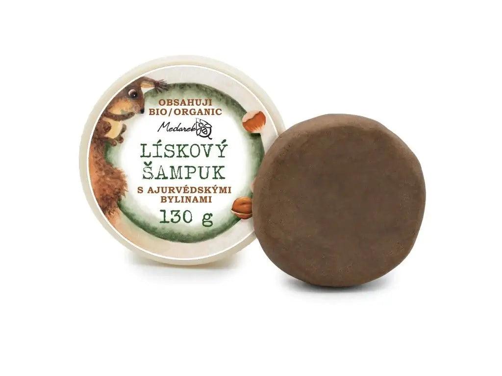 Medarek lískový šampuk 130g - přírodní šampuk s ajurvédskými bylinami, ideální pro normální vlasy.
