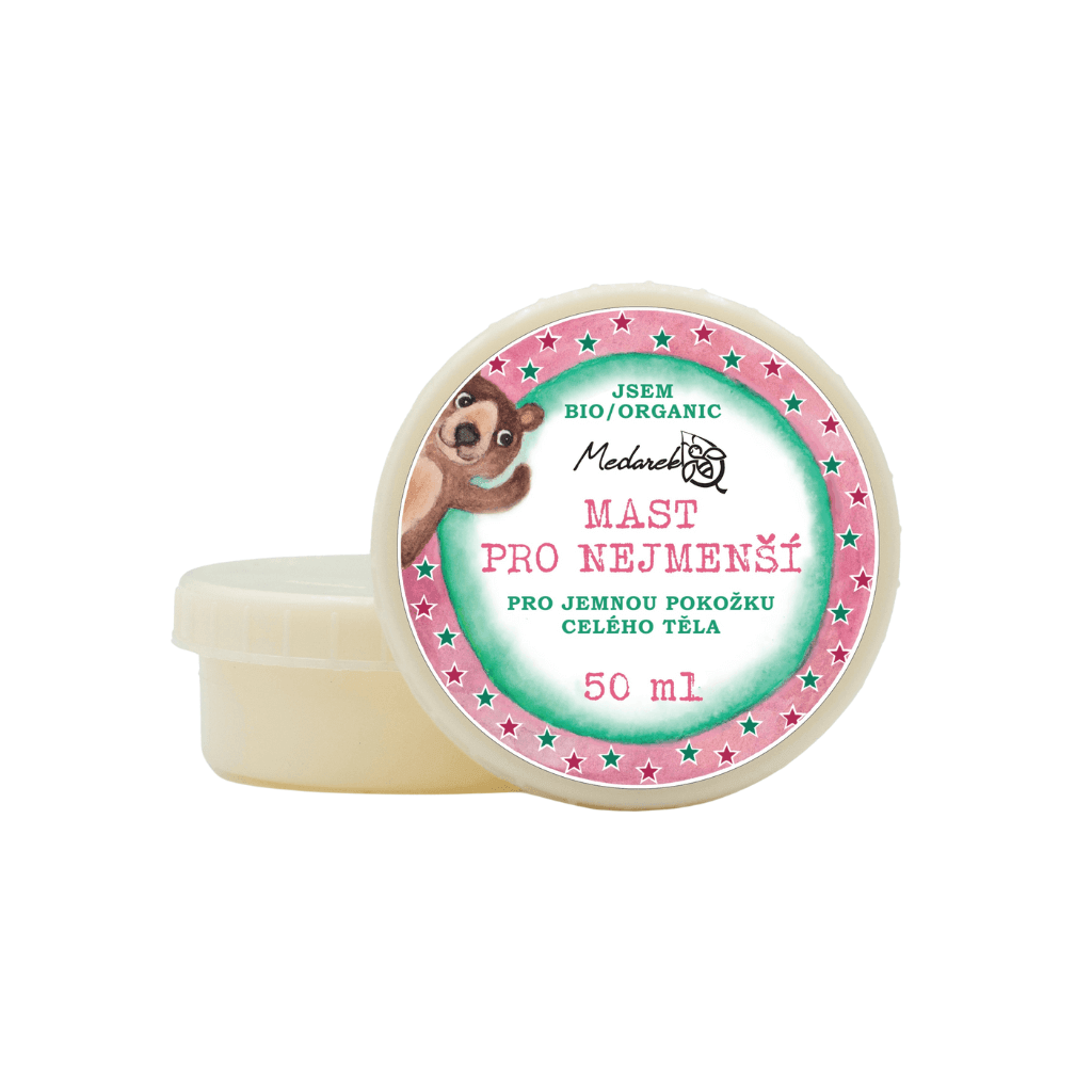 Medarek mast pro nejmenší 50ml, jemná bio péče pro citlivou pokožku, bez parabenů a umělých látek.