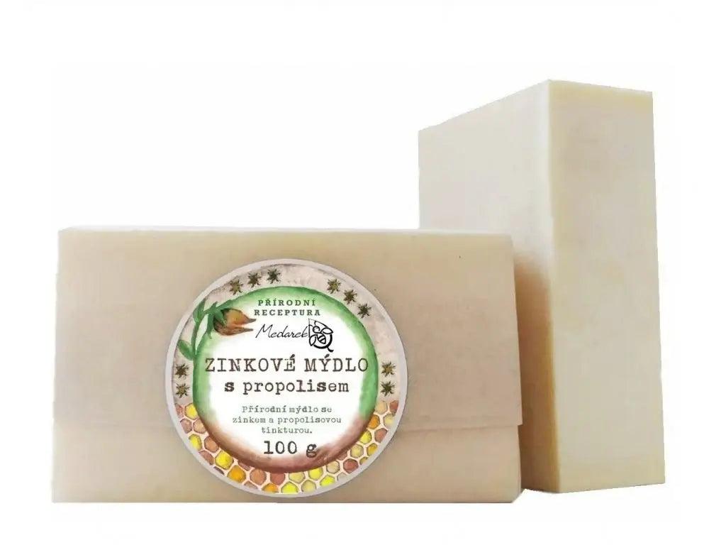 Zinkové mýdlo s propolisem, jemná péče pro citlivou pokožku dětí, 100 g balení.