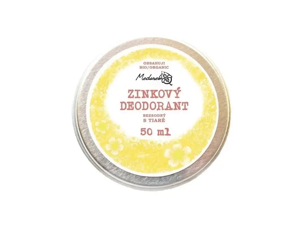 Zinkový deodorant Medarek s vůní Tiaré, bezsodný, 50 ml, bio jojobový olej pro citlivou pleť.
