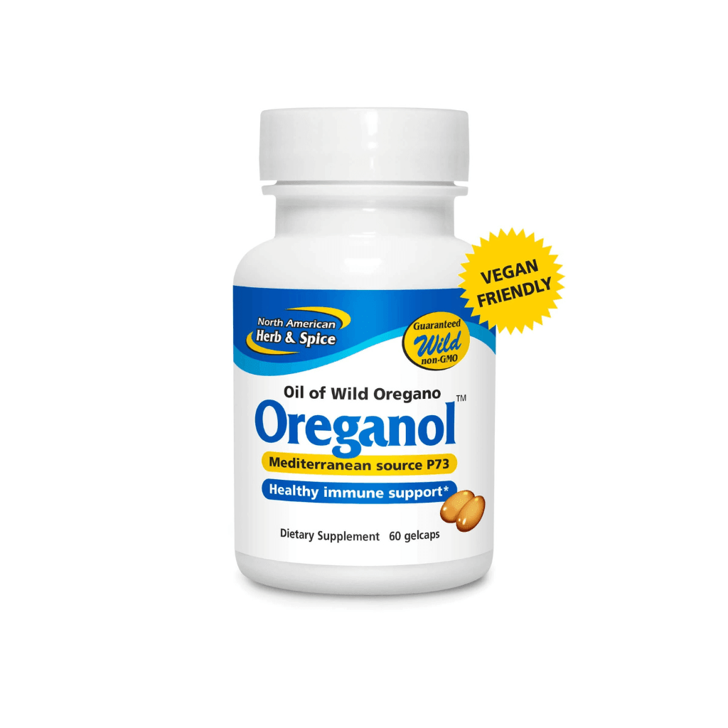 Oreganol P73 od NAHS – olej z divokého oregana v rostlinných kapslích pro podporu imunity, veganský doplněk.