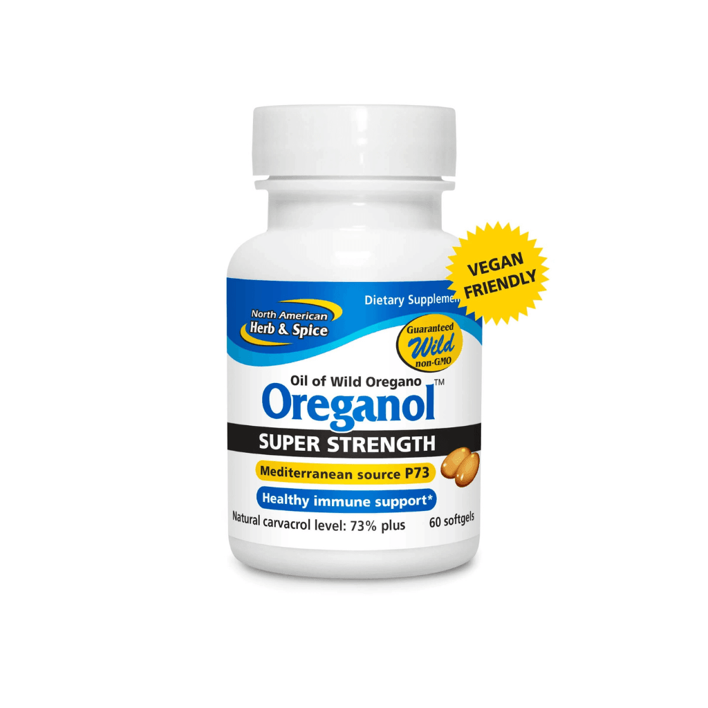 Oreganol P73 Super Strength - kapsle z divokého oregana, 60 kapslí, podpora imunitního systému, veganský doplněk.