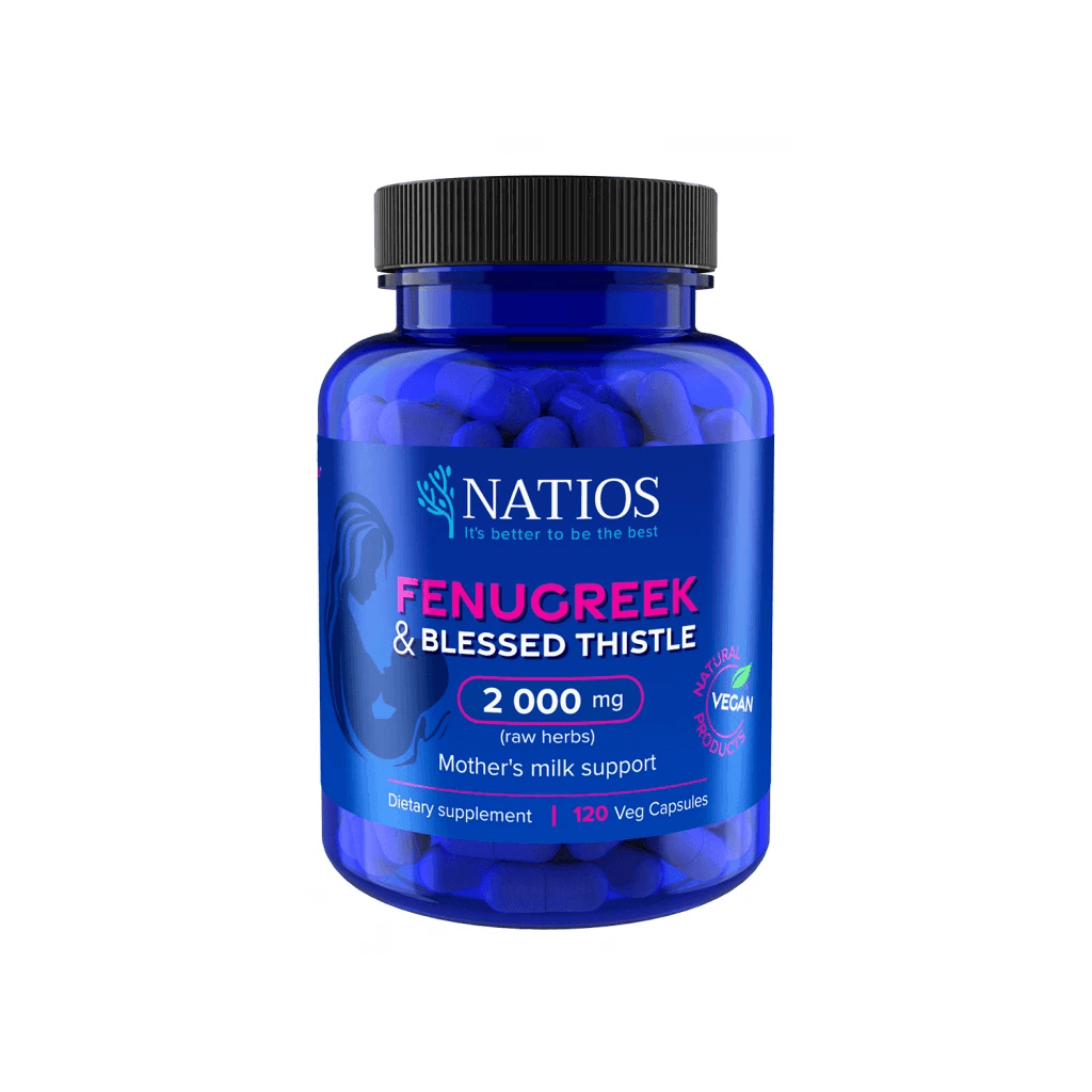 NATIOS Pískavice a Benedikt v kapslích 2000 mg, 120 veganských tablet pro přírodní podporu mateřského mléka.