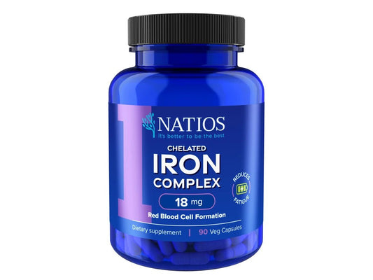 NATIOS Iron Chelated Complex, Železo bisglycinát – 90 kapslí - EkzemFree.cz
