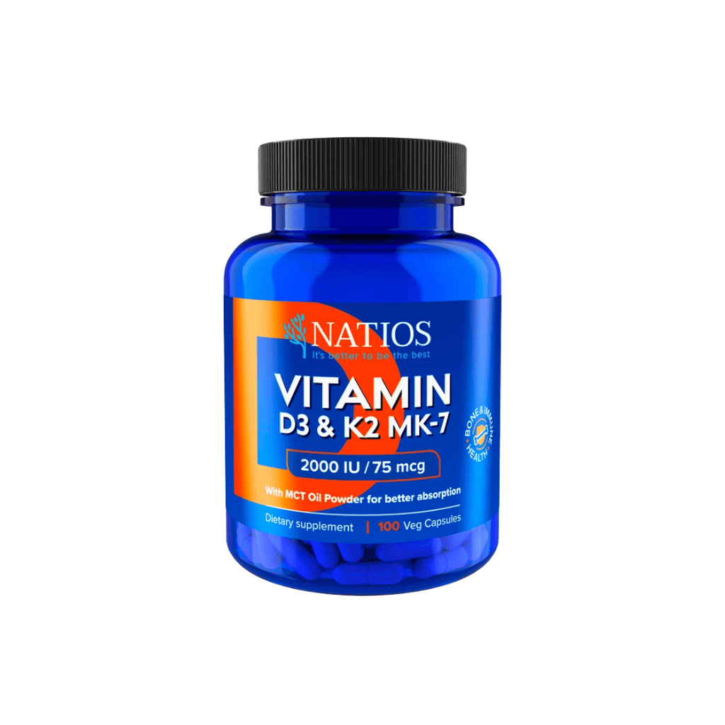 Natios Vitamin D3 & K2 (MenaQ7 MK - 7), 2000IU & 75mcg - EkzemFree.cz