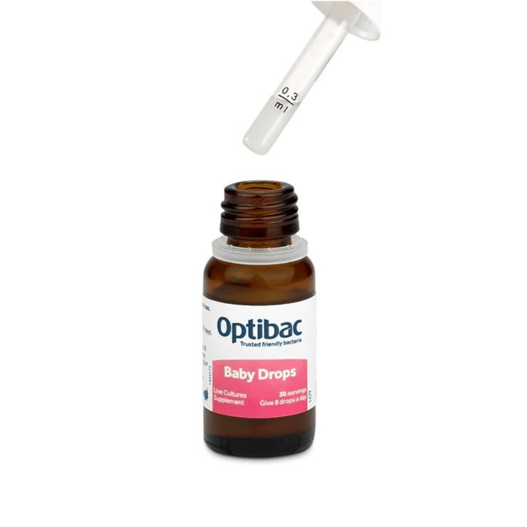 Optibac Baby Drops pro miminka a děti, praktické kapátko s probiotiky, podpora imunity a zažívání.
