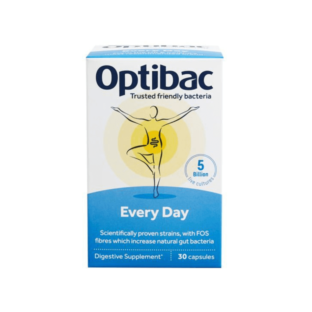 Obal probiotik Optibac Every Day, 30 kapslí, podporující trávení a imunitu, 5 miliard probiotických kultur.