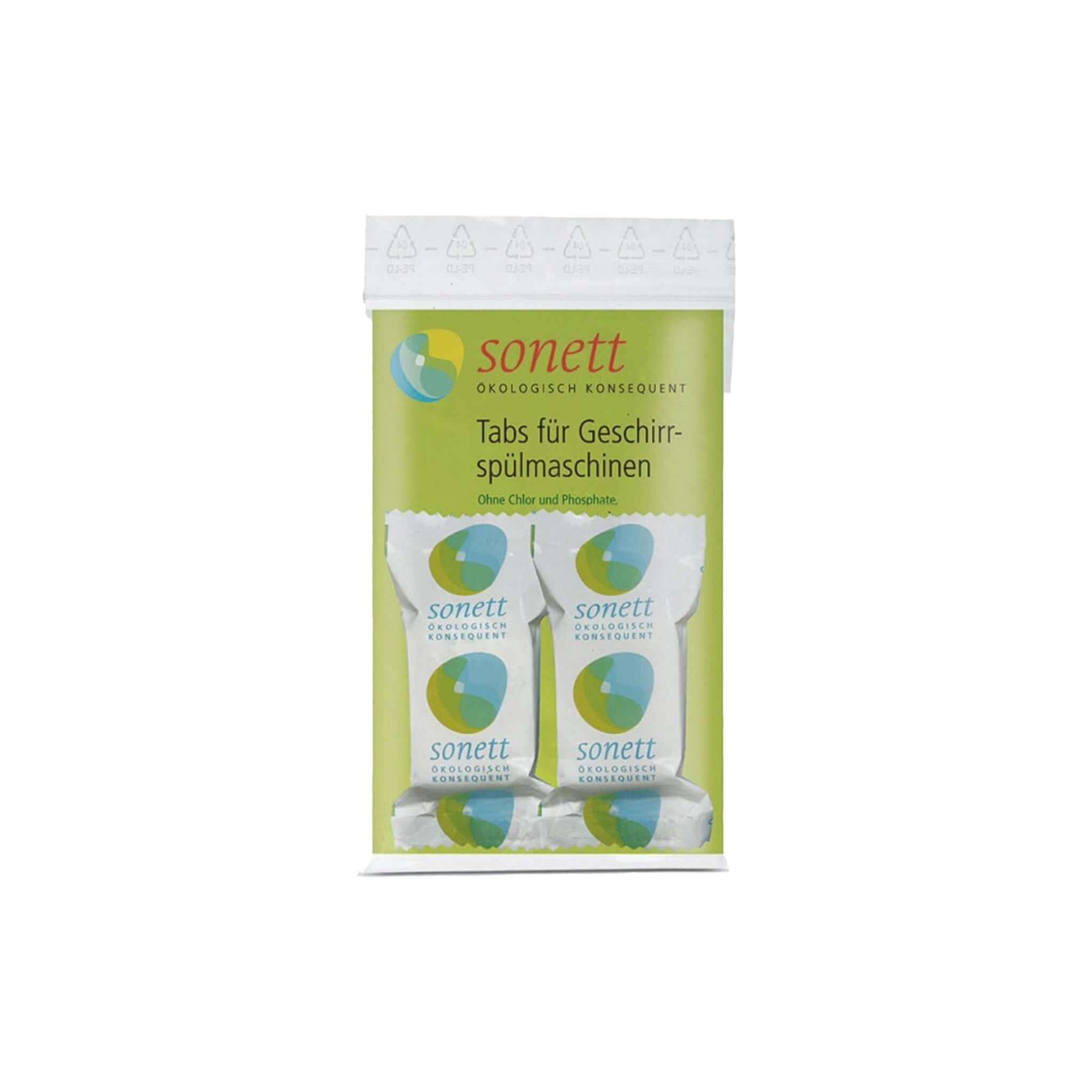 Sonett tablety do myčky bez parfemace, efektivní ekologické složení pro dokonalé mytí nádobí.